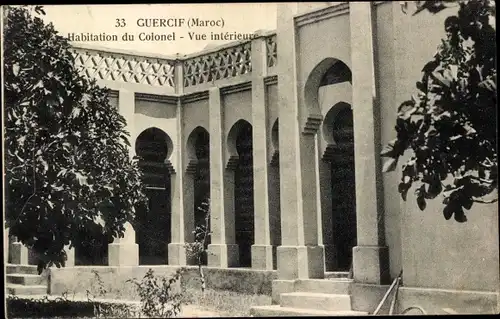 Ak Guercif Marokko, Habitation du Colonel, Vue intérieure