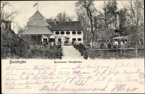 Ak Hainhofen Neusäß Kreis Augsburg, Restauration Waldfrieden