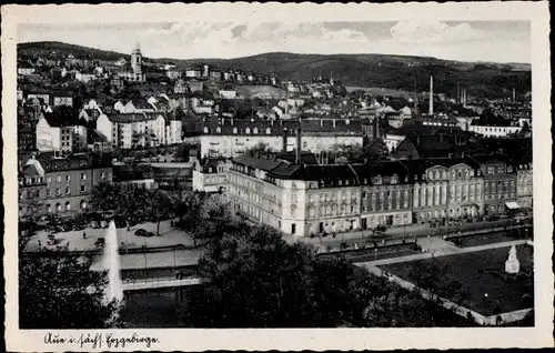 Ak Aue im Erzgebirge Sachsen, Teilansicht der Stadt mit Parkanlage