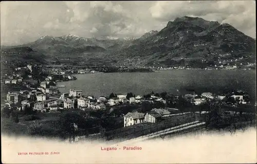 Ak Paradiso Lugano Kanton Tessin Schweiz, Totalansicht