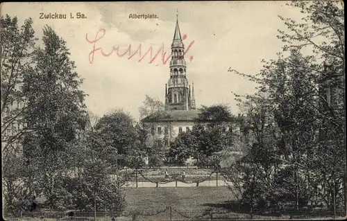 Ak Zwickau in Sachsen, Albertplatz