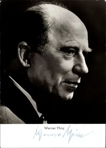 Ak Schauspieler Werner Hinz, Portrait, Autogramm