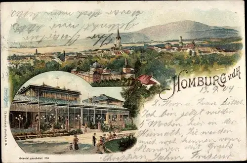 Litho Bad Homburg vor der Höhe Hessen, Gesamtansicht, Kurhaus