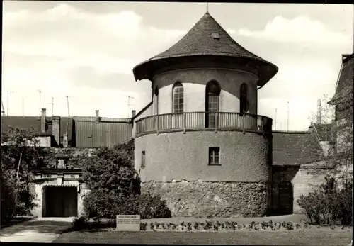 Ak Zwickau in Sachsen, Pulverturm mit Rest der alten Stadtmauer