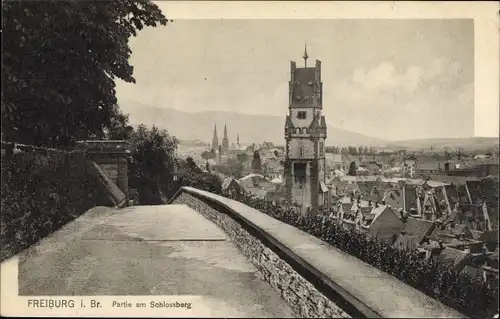 Ak Freiburg im Breisgau, Partie am Schlossberg