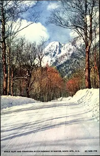 Ak Franconia Notch New Hampshire USA, Eagle Cliff im Winter, White Mountains