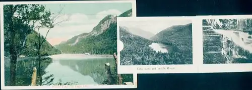 Leporello Ak White Mountains New Hampshire USA, Profile Lake, Eagle Cliff, Cascade in Flume