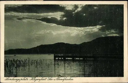 Ak Klagenfurt am Wörthersee Kärnten, Landungsplatz, Abendfrieden