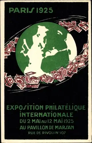 Ganzsachen Ak Paris, Internationale Philatelie-Ausstellung 1925