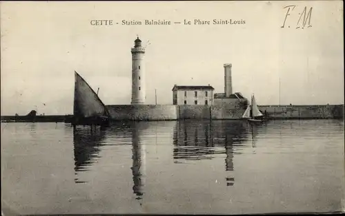 Ak Dieses Hérault, Badeort, Der Leuchtturm von Saint Louis