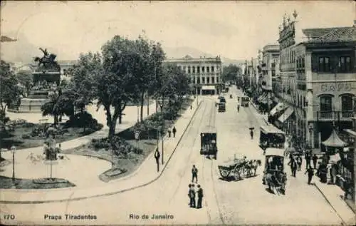 Ak Rio de Janeiro Brasilien, Praca Tiradentes