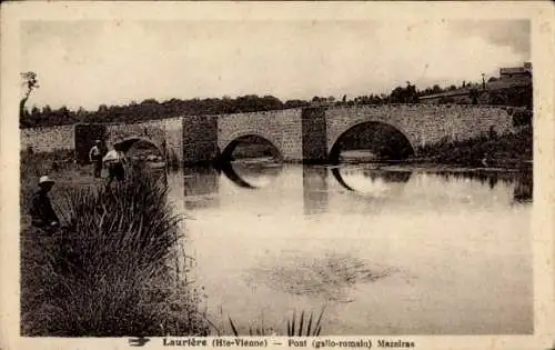 Ak Saint Sulpice Laurière Haute Vienne, Pont Mazelras, gallo romain