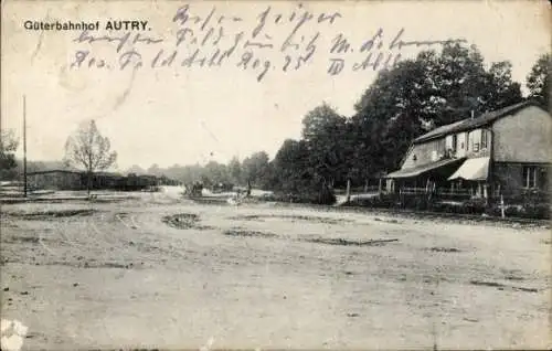 Ak Autry Argonnen Ardennes, Güterbahnhof