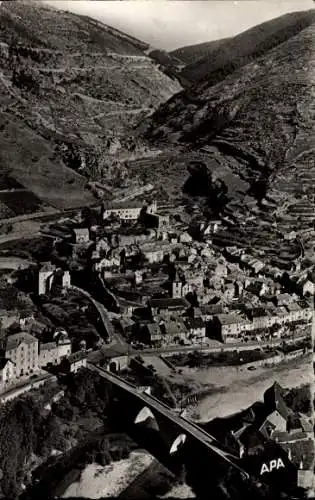 Ak Sainte Enimie Lozère, Gorges du Tarn, Luftansicht