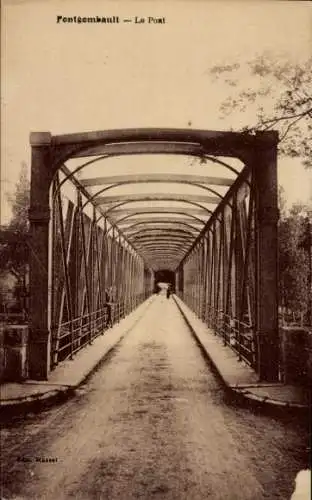 Ak Fontgombault Indre, Brücke