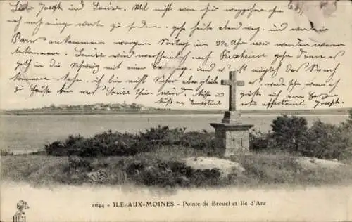 Ak Île aux Moines Morbihan, Pointe de Breuel, Ile d'Arz, Kreuz