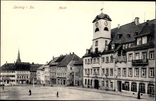 Ak Leisnig in Sachsen, Markt, Rathaus, Ratskeller