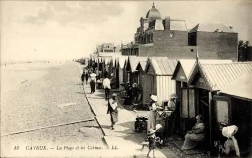 Ak Cayeux Somme, La Plage, Les Cabines