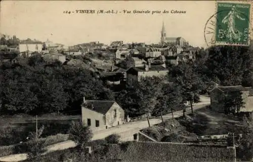 Ak Vihiers Maine et Loire, Vue Generale prise des Coteaux