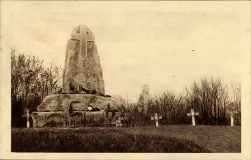 Ak Bois des Caures Meuse, Monument, Kreuze