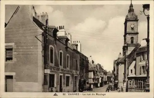 Ak Vannes Morbihan, Rue du Roulage, Turm