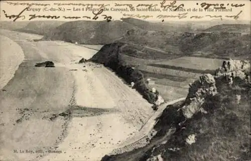 Ak Erquy Côtes d’Armor, Les 4 Plages De Caroual, de Saint-Babu, de Nantois et de la Ville Pichard