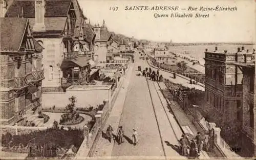 Ak Sainte Adresse Seine Maritime, Rue Reine Elisabeth