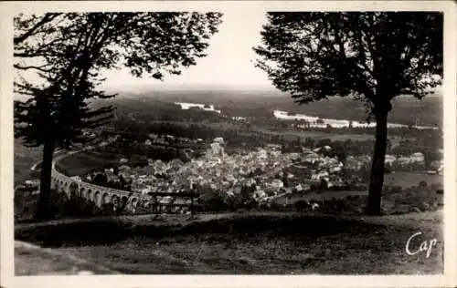 Ak Sancerre Cher, Vue sur St. Satur et le Viaduc