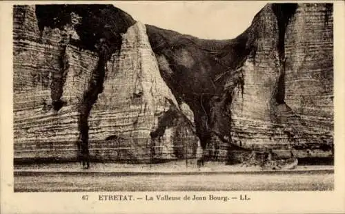 Ak Étretat Seine Maritime, Valleuse de Jean Bourg