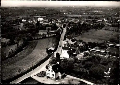 Ak Mellionnec Côtes d'Armor, Route de Guemenee, Luftbild