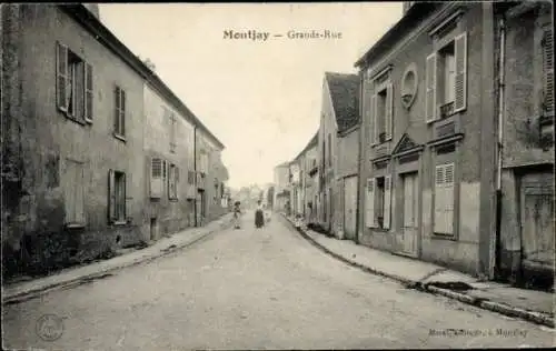 Ak Montjay Saône et Loire, Grande Rue