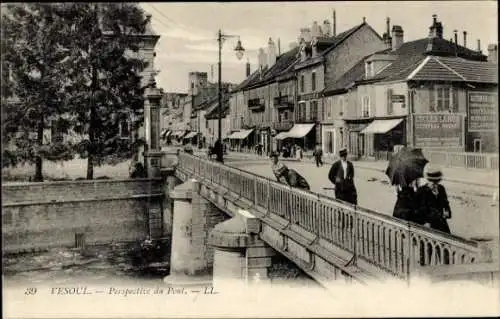 Ak Vesoul Haute Saône, Perspective du Pont