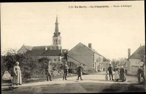 Ak La Chapelotte Cher, Route de Aubigny