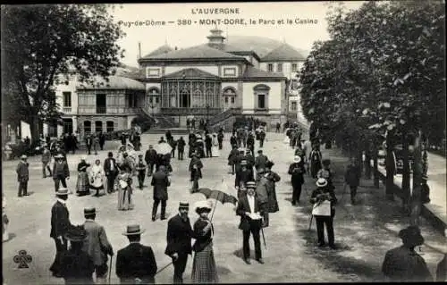 Ak Le Mont Dore Puy de Dôme, Park und Casino