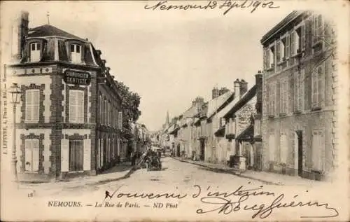 Ak Nemours Seine-et-Marne, Rue de Paris