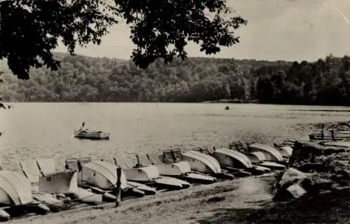 Ak Gour de Tazenat Puy-de-Dôme, Anlegestelle, Ruderboot, Tretboote