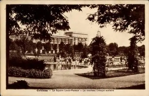 Ak Orléans Loiret, Square Louis Pasteur, Die neue Schulgruppe