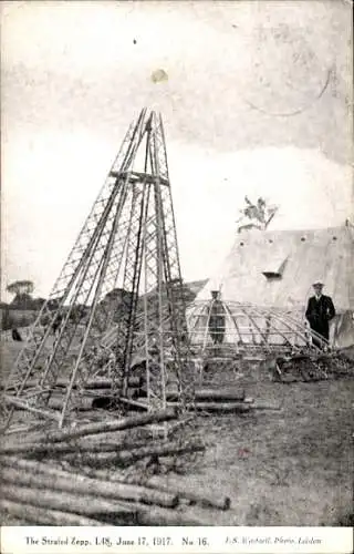 Ak Zeppelin L 48, abgeschossenes Militärluftschiff, 17. Juni 1917