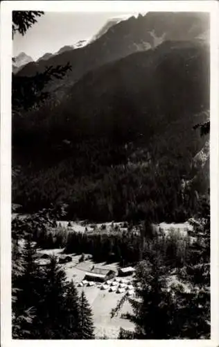 Ak Les Contamines Montjoie Haute Savoie, Campement de la Milice de l'Action Biblique, La Borna