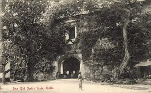 Ak Galle Ceylon Sri Lanka, das alte holländische Tor