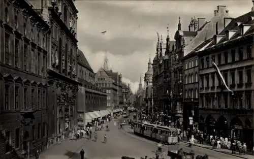 Foto Ak München, Neuhauserstraße, Straßenbahn