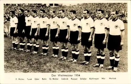 Ak Fußball WM 1954 Bern, Deutschland-Ungarn, Walter, Turek, Eckel, Rahn, Liebrich