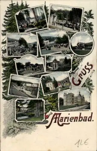 Ak Mariánské Lázně Marienbad Region Karlsbad, Teilansichten