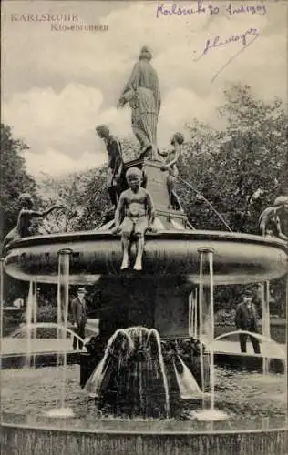 Ak Karlsruhe in Baden, Klosebrunnen