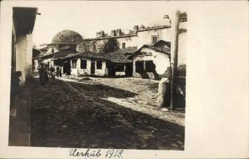 Foto Ak Skopje Üsküb Mazedonien, Straßenpartie