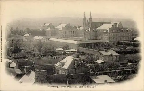 Ak Tinchebray Orne, Panorama, Cote du Seminaire