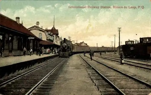 Ak Rivière du Loup Québec Kanada, Bahnhof, Gleisansicht