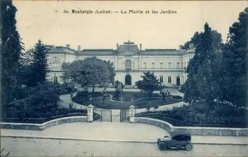 Ak Montargis Loiret, La Mairie, Jardins