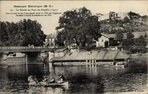 Ak Besançon Doubs, Le Doubs au Pont de Bregille 1837