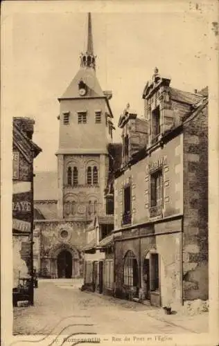 Ak Romorantin Loir et Cher, Rue du Pont, Kirche